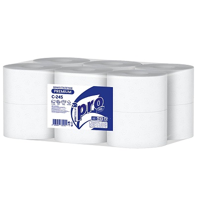 Туалетная бумага 2х слойная метраж PRO Tissue, 120м T2 С-245 (х1/12) [упаковка]